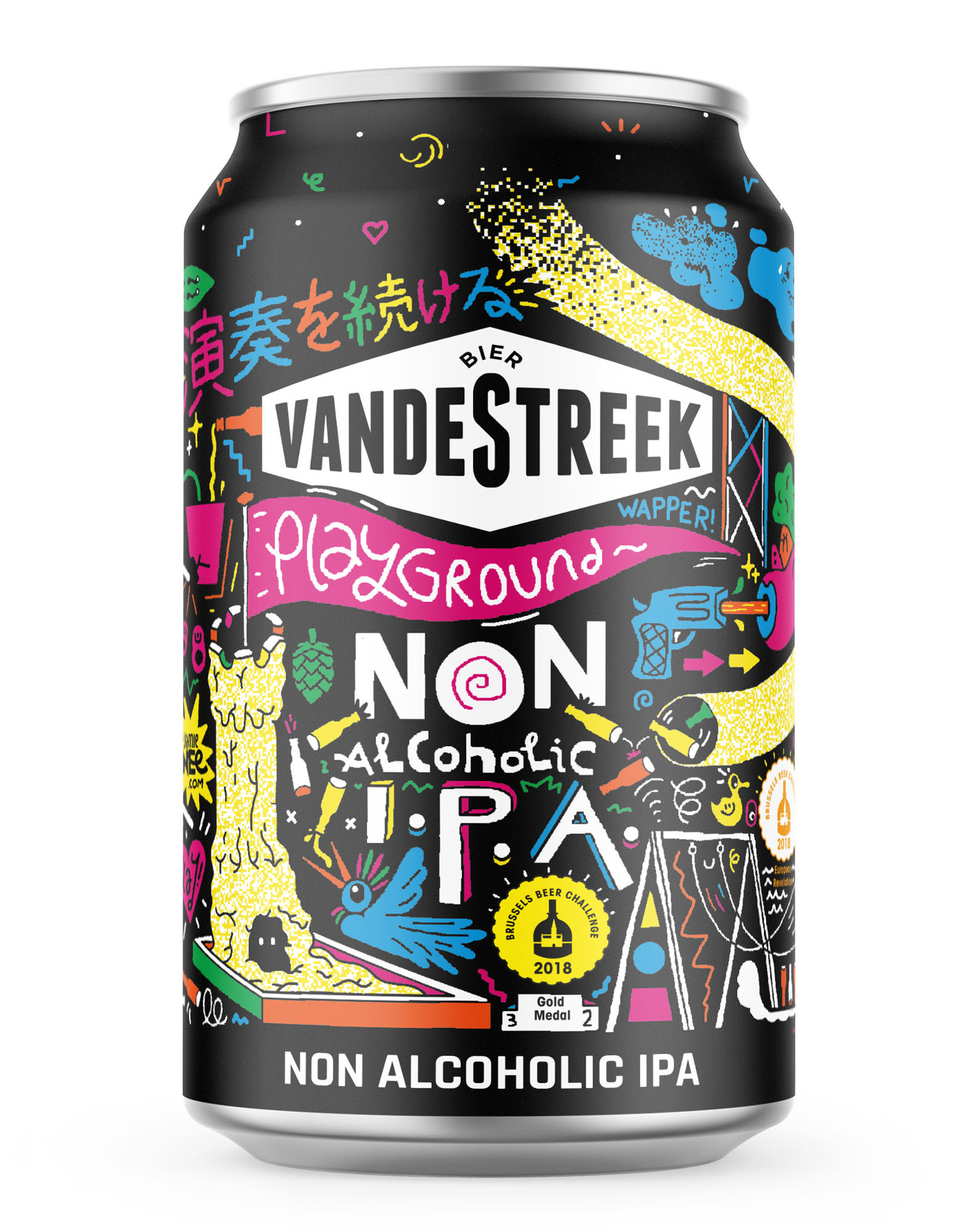 VandeStreek Playground non alcoholic IPA blik Doos 24x33 cl 0,5%