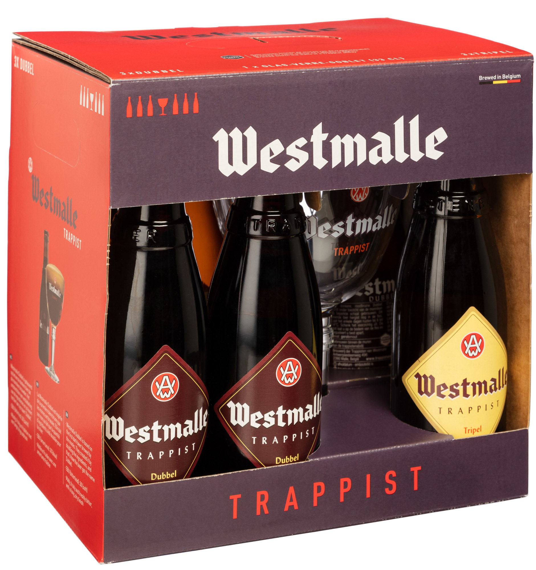 Westmalle GV +glas Doos 3x6x33 cl 7%