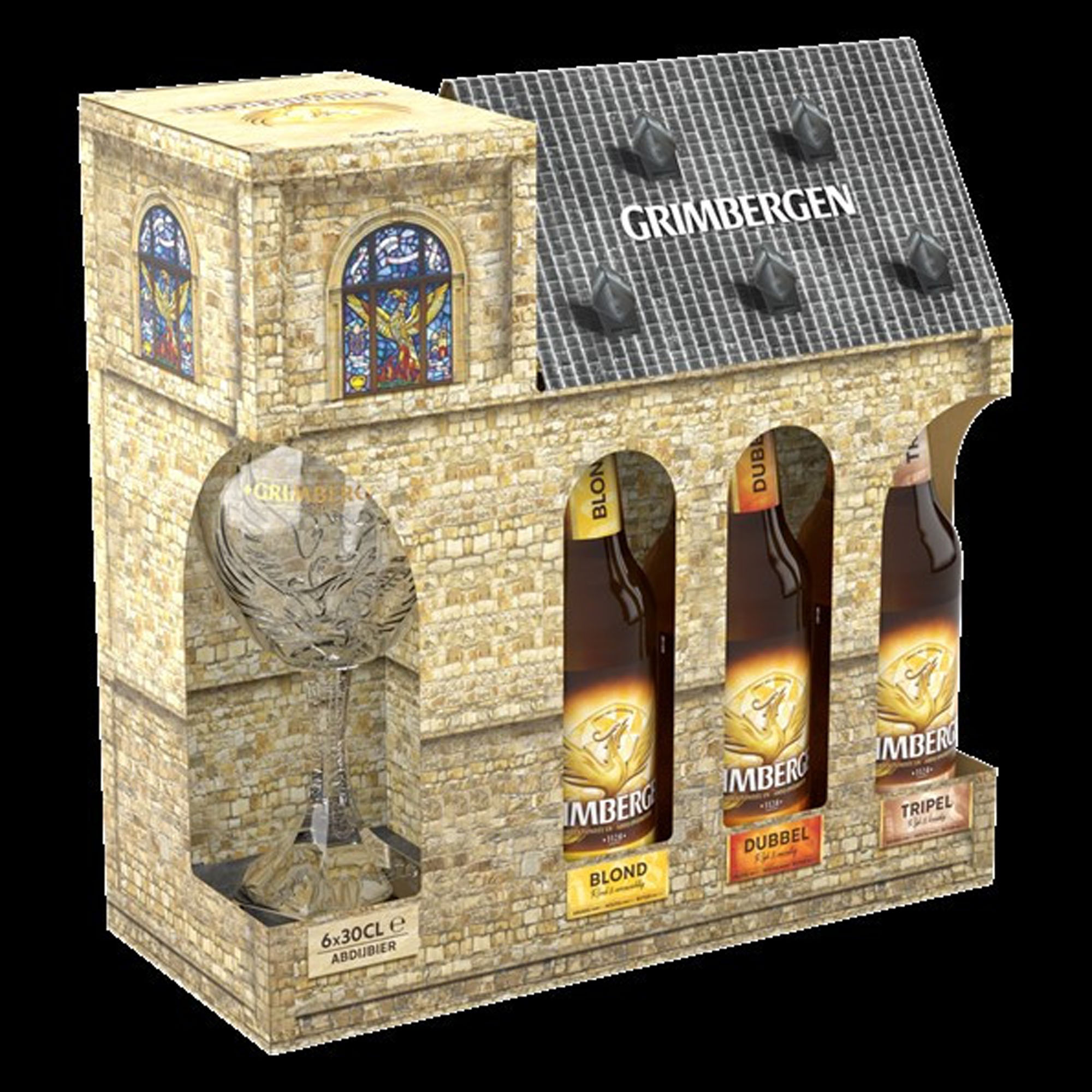 Grimbergen Geschenkverpakking +glas Doos 4x6x30 cl 9%