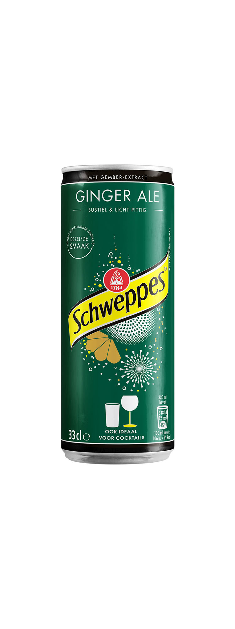 Schweppes Ginger Ale slim blik Tray 4x6x33 cl