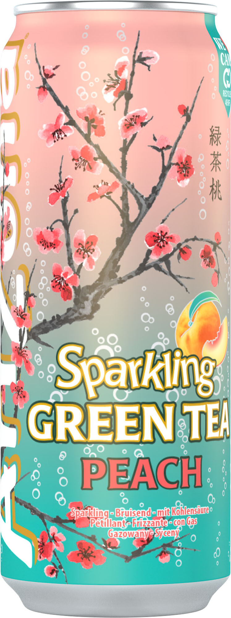 Arizona Sparkling Green Tea Peach slim blik Tray 12x33 cl