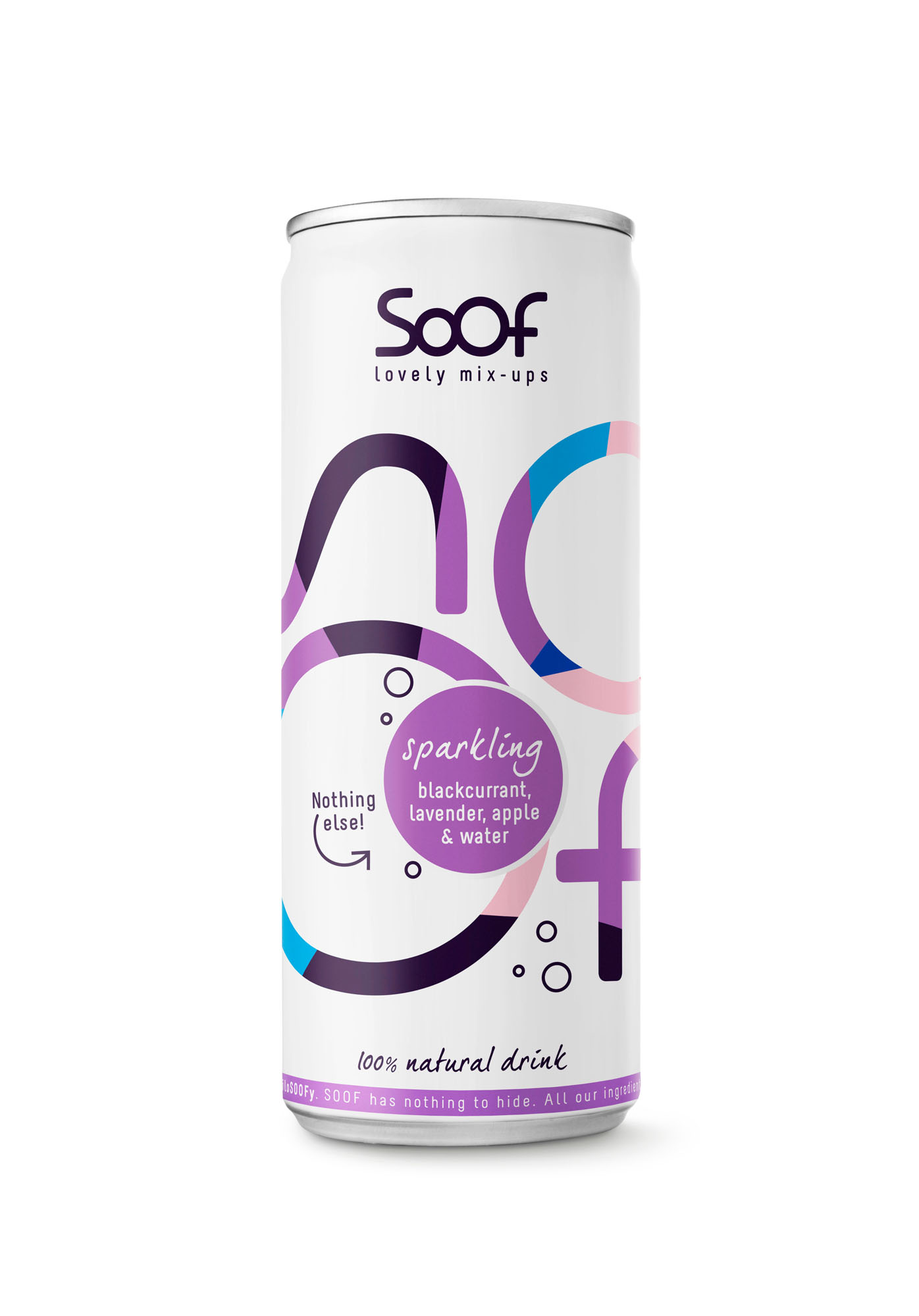 Soof Sparkling Blackcurrant Lavender Apple & Water blik Tray 12x25 cl