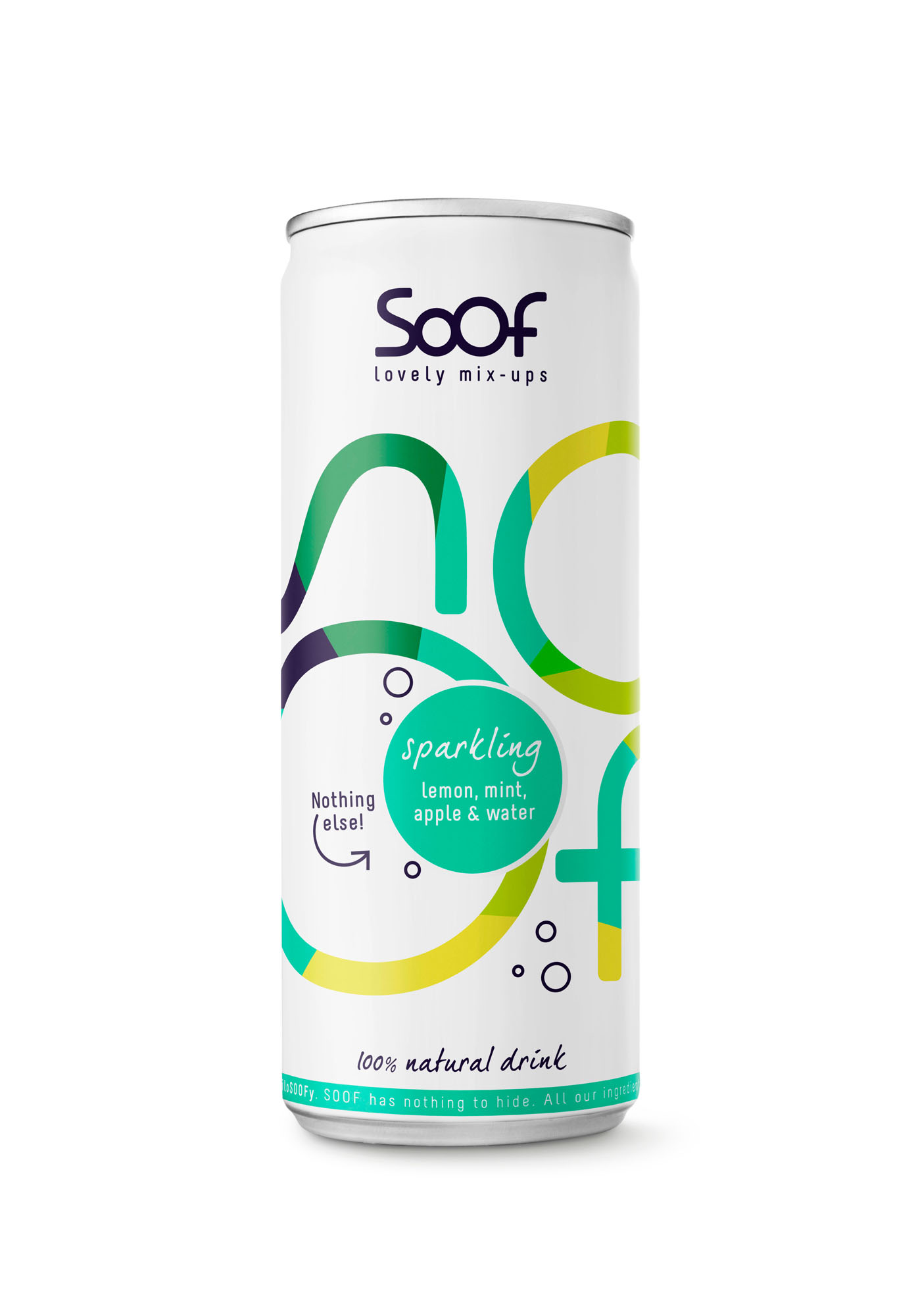 Soof Sparkling Lemon Mint Apple & Water blik Tray 12x25 cl