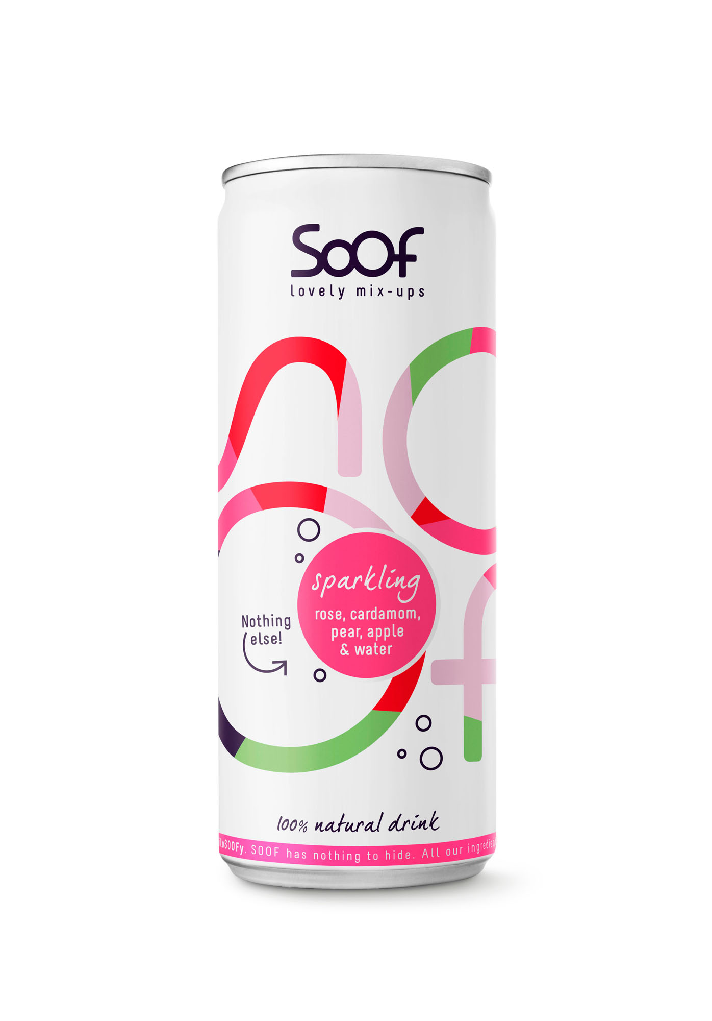 Soof Sparkling Rose Cardamom Pear Apple & Water blik Tray 12x25 cl