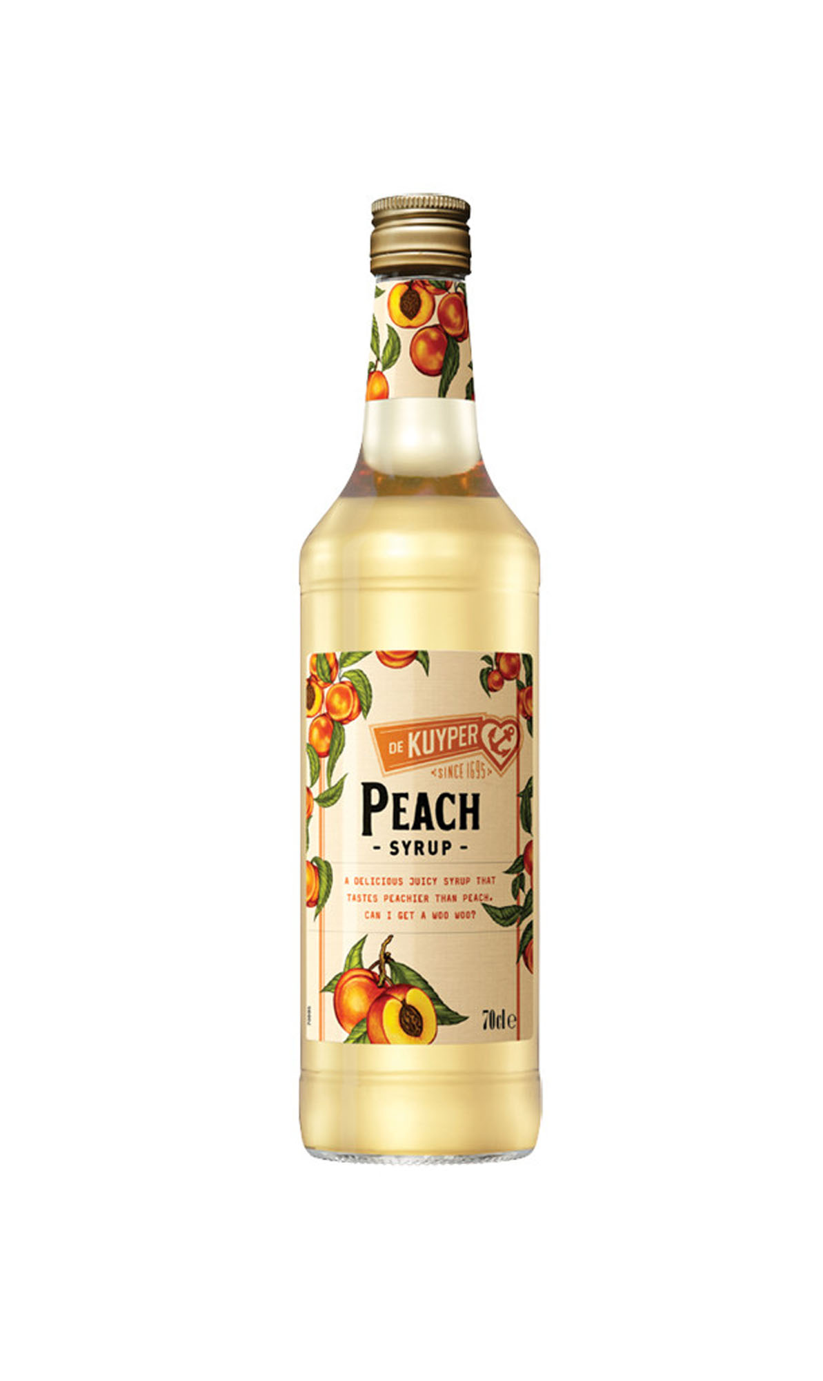 De Kuyper Peach Syrup Fles 70 cl