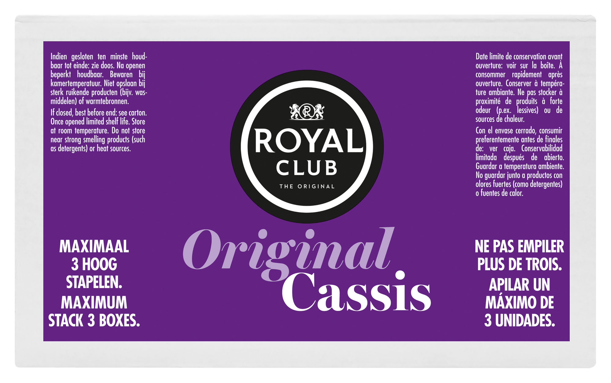 Royal Club Cassis Postmix Doos 10 ltr