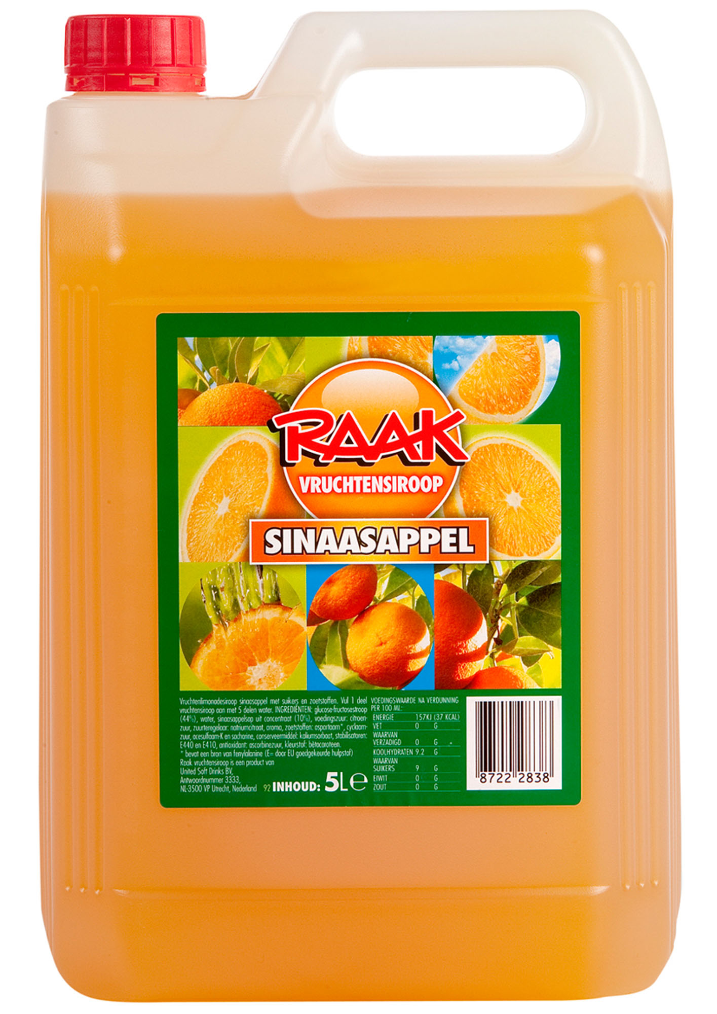 Raak Vruchten Siroop Sinaasappel KAN 5 ltr