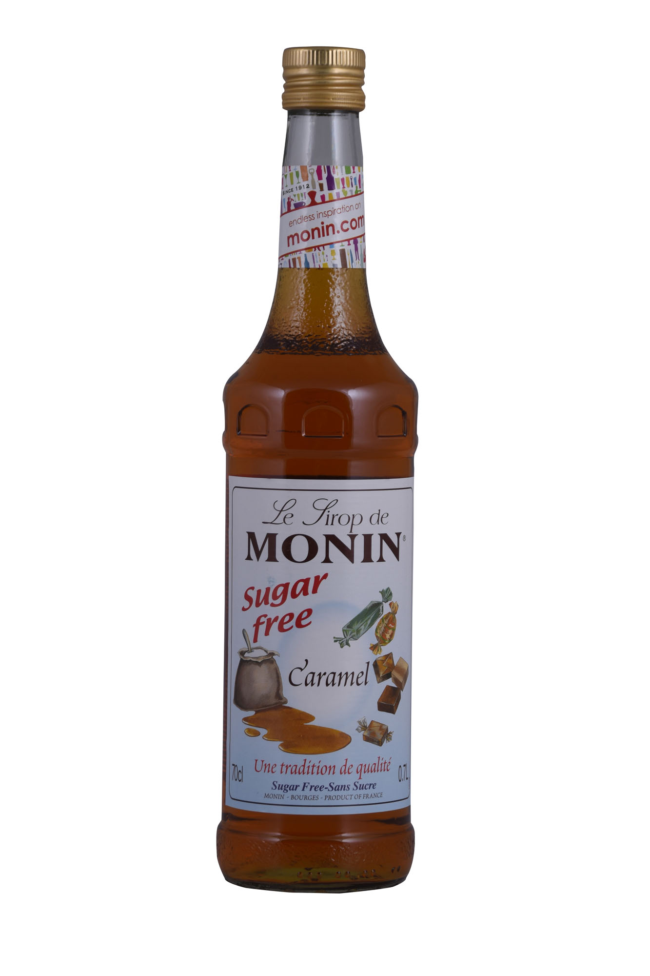 Monin Caramel Sugar Free Fles 70 cl