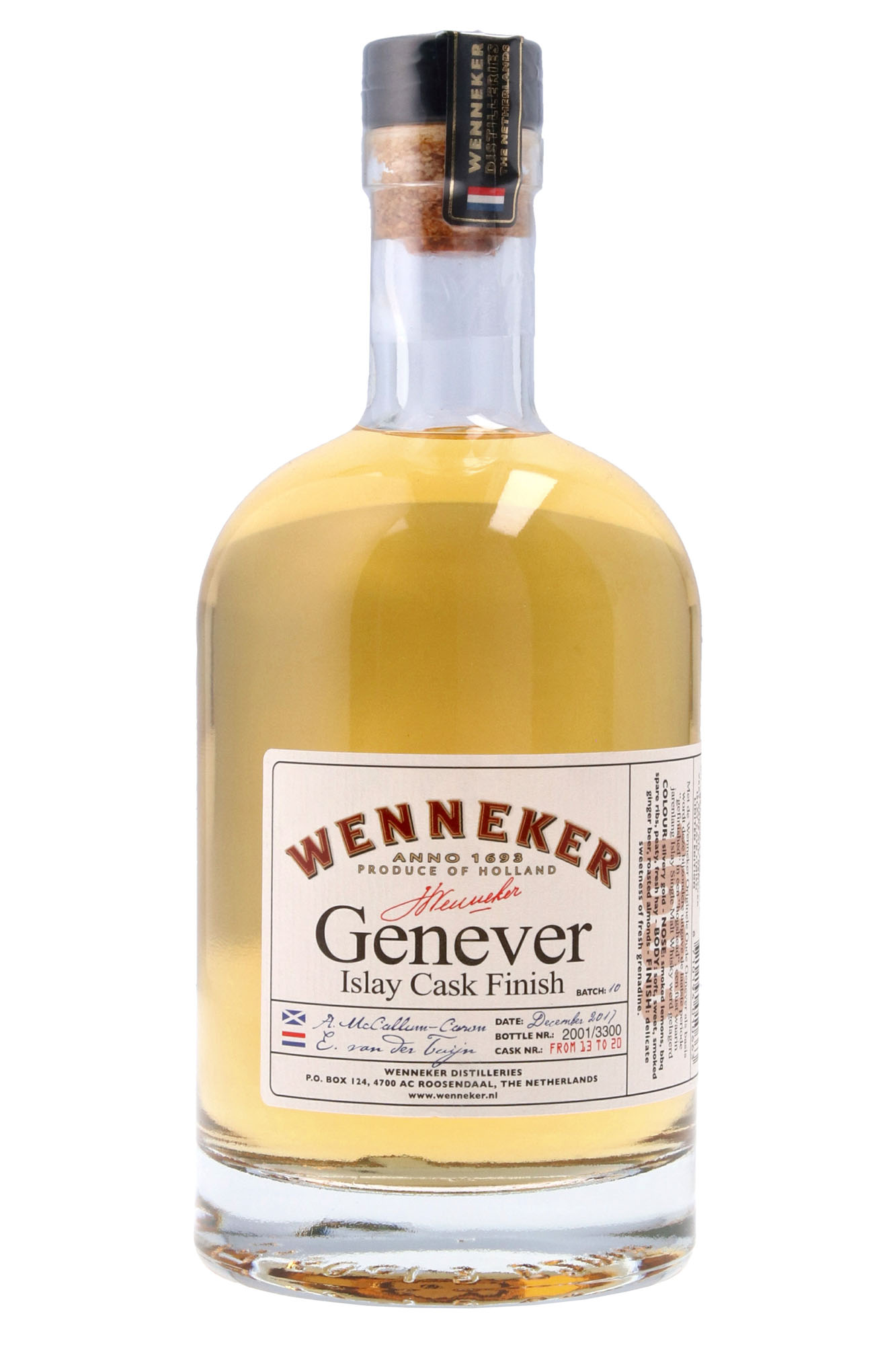 Wenneker Genever Islay Cask Finish Fles 50 cl 36%