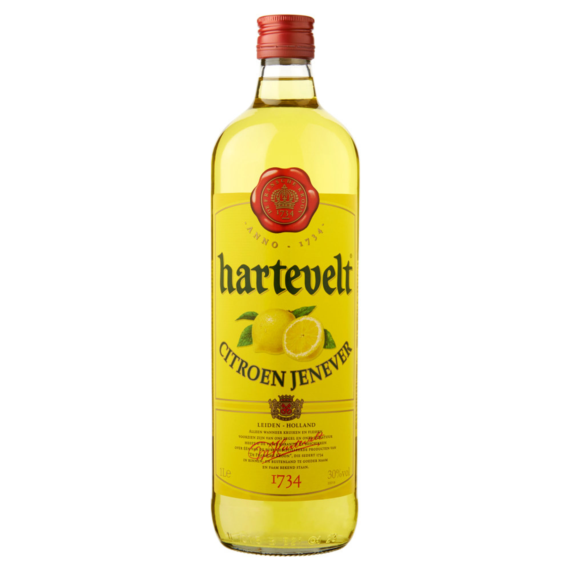 Hartevelt Citroenjenever Fles 100 cl 30%