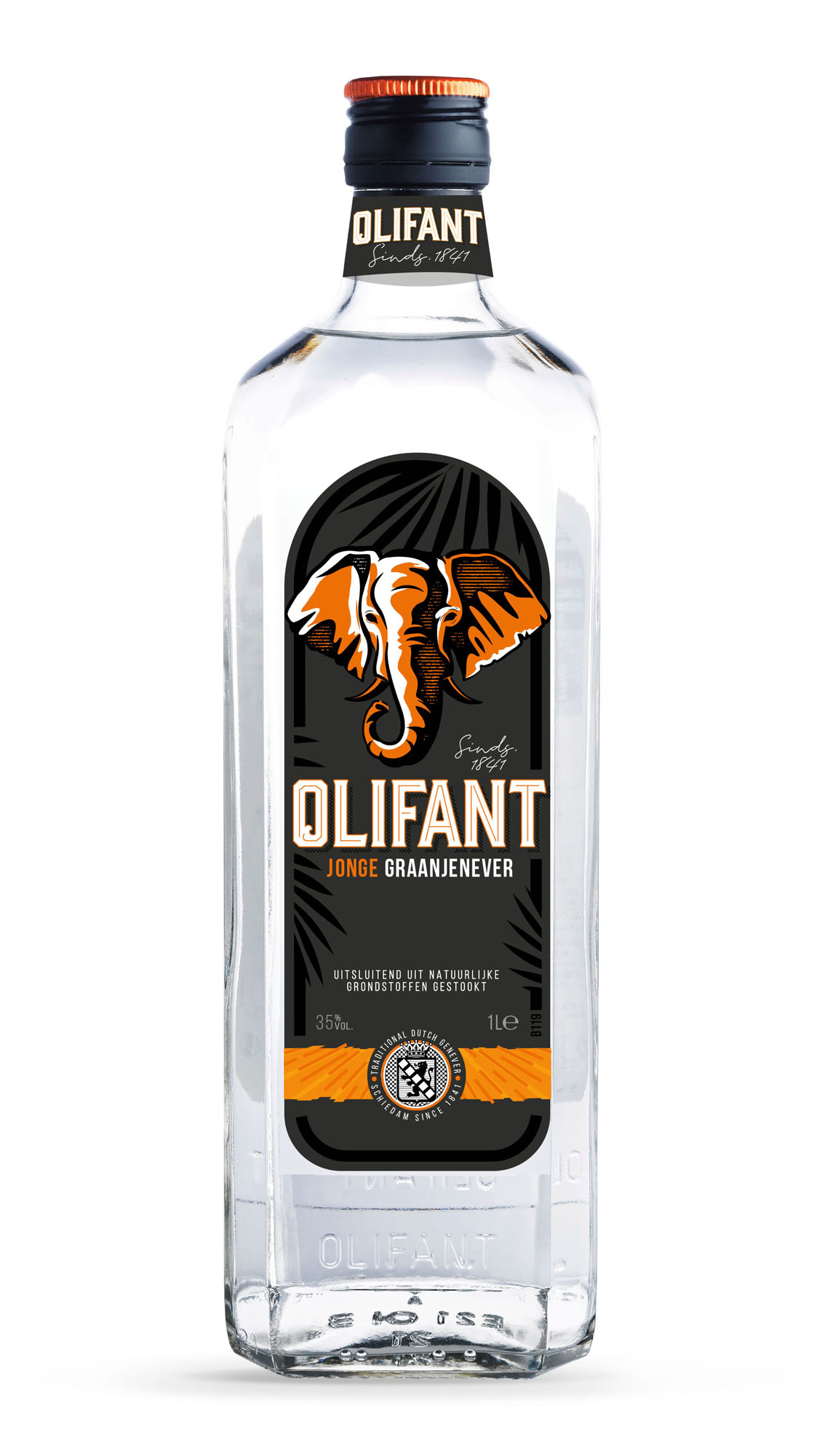 Olifant Jonge Jenever Vierkant Fles 100 cl 35%