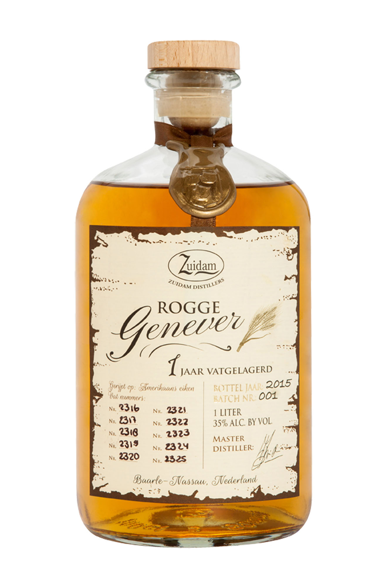 Zuidam Rogge Jenever Fles 100 cl 35%