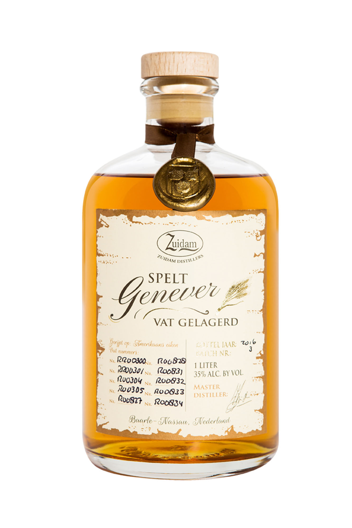 Zuidam Spelt Genever Fles 100 cl 35%