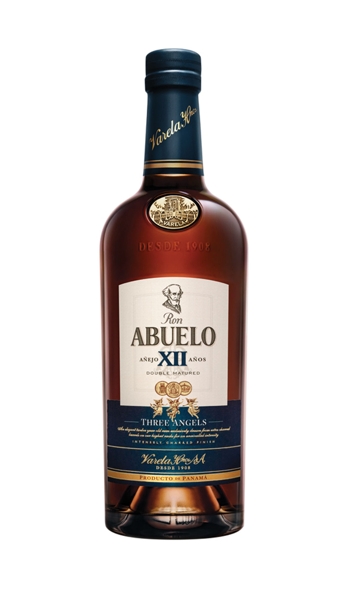 Ron Abuelo 12Y Three Angels Giftbox Fles 70 cl 43%