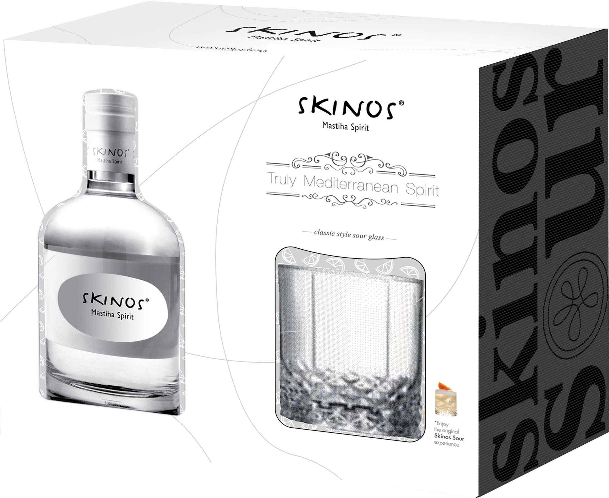 Skinos Sour Geschenkverpakking (met glas) Fles 35 cl 30%