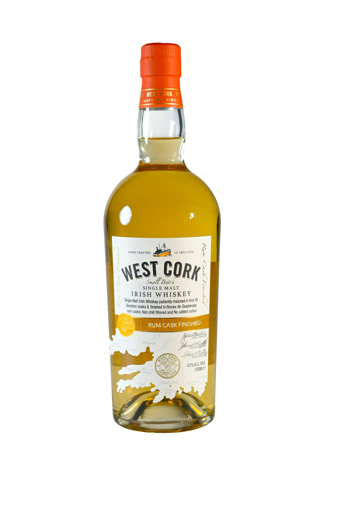 West Cork Irish Single Malt Rum Cask Fles 70 cl 43%