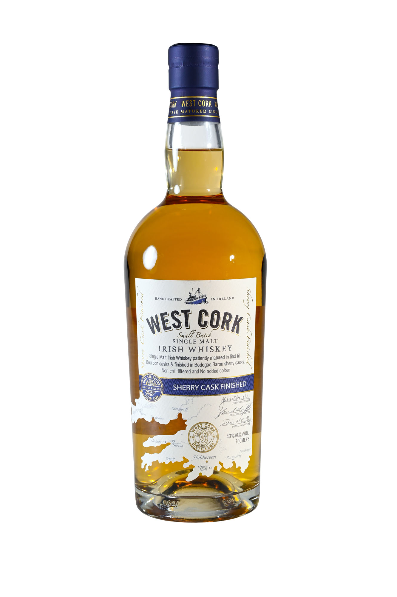 West Cork Irish Single Malt Sherry Cask Fles 70 cl 43%