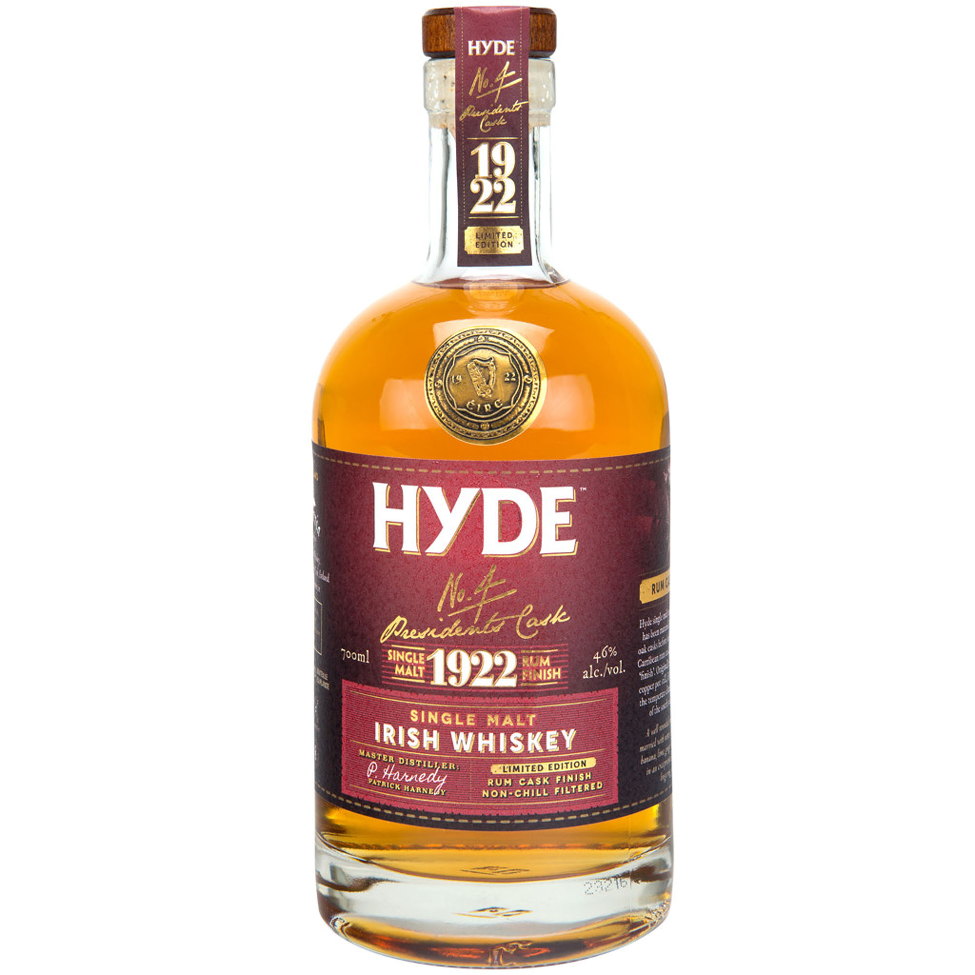 Hyde No.4 Single Malt 6Y Presidents Cask Rum Cask Fles 70 cl 46%