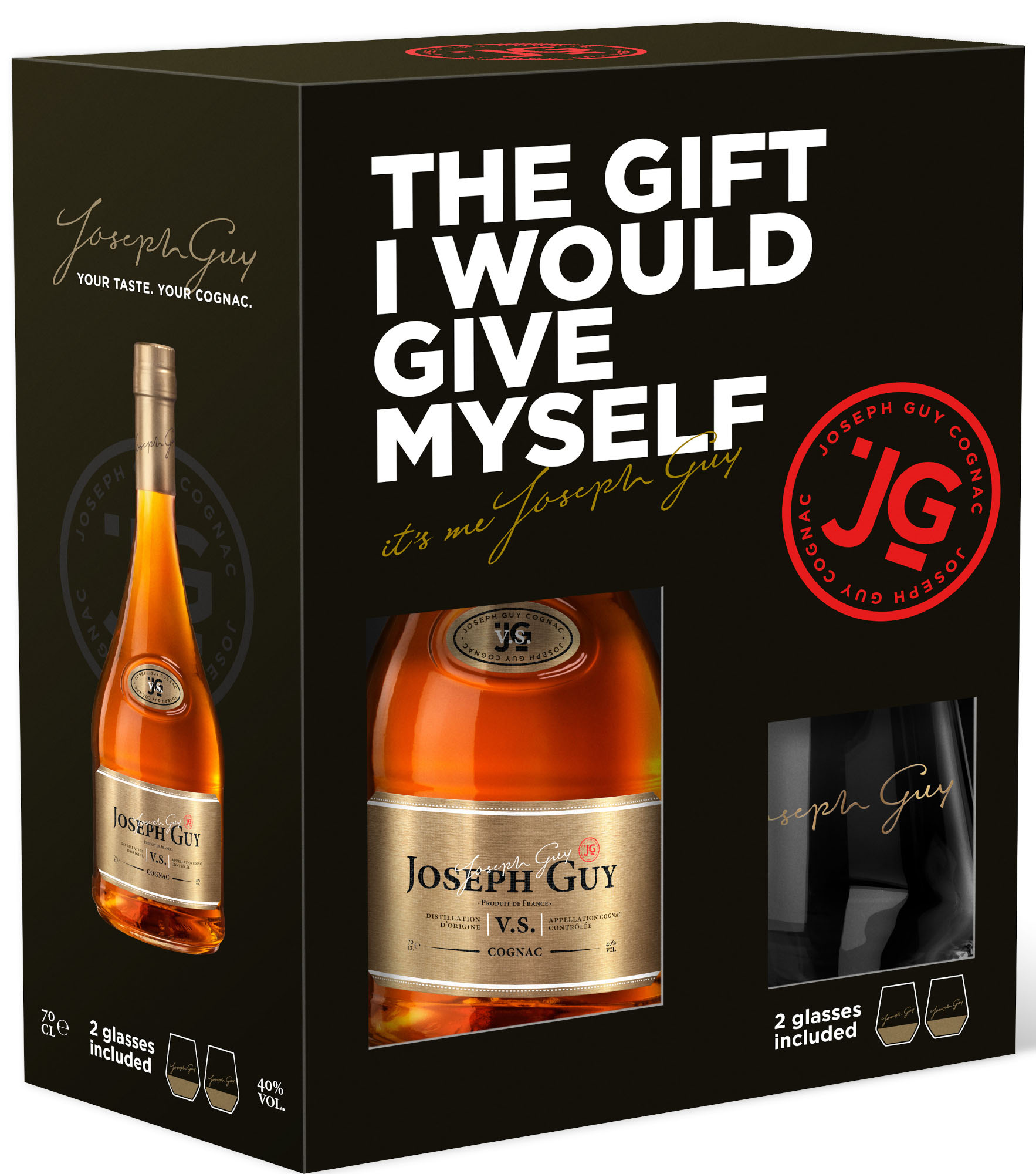 Joseph Guy *** GV +2 glazen Fles 70 cl 40%