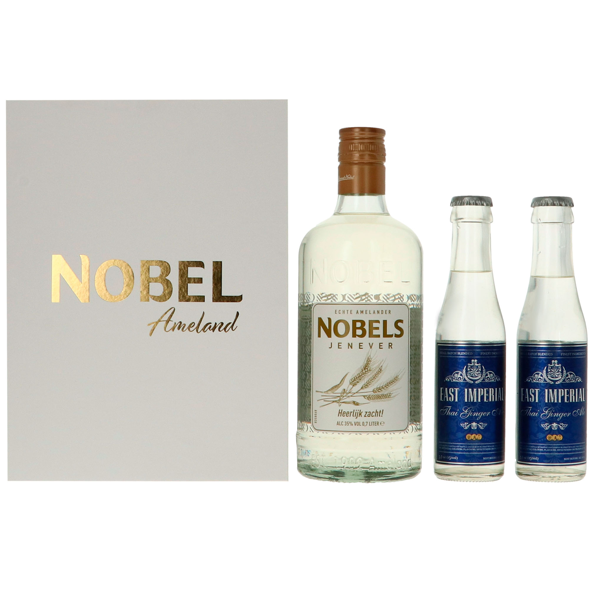 Nobels Jenever GV + Ginger Ale Fles 70 cl 35%