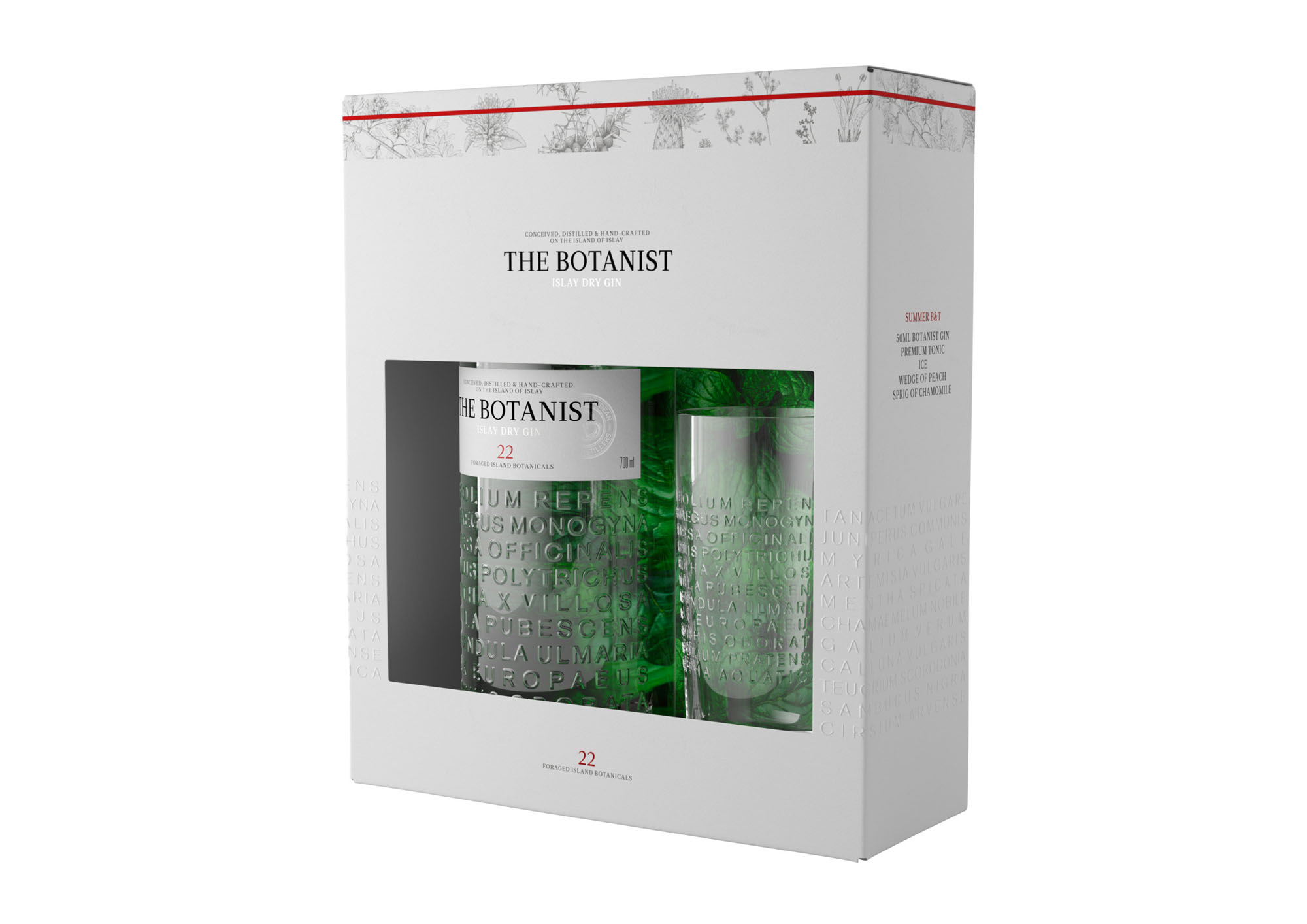 The Botanist Gin Geschenkverpakking +Higball glas Fles 70 cl 46%