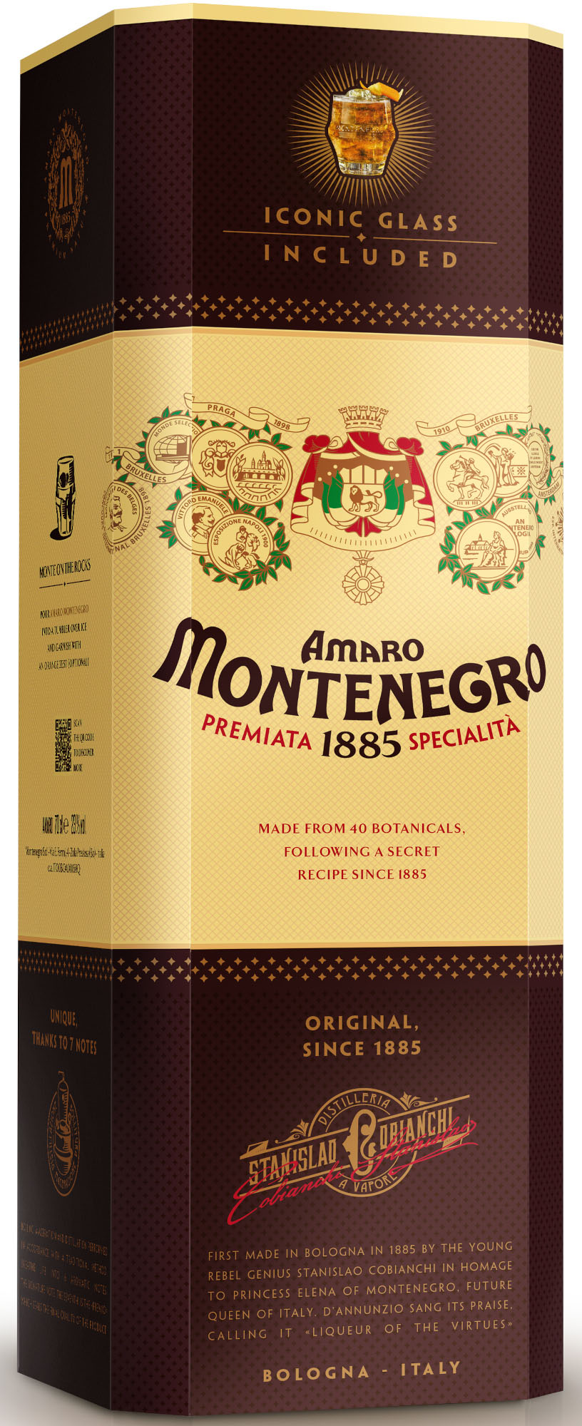 Amaro Montenegro GV +Iconic glas Fles 70 cl 23%