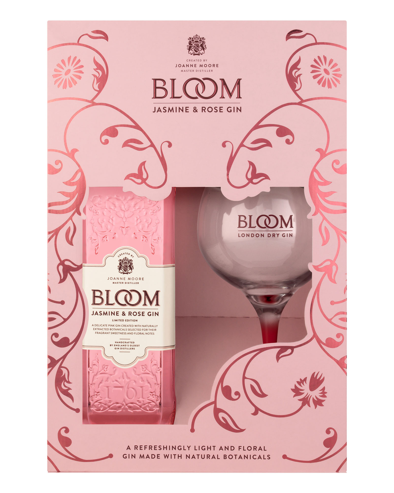 Bloom Pink Gin GV + Copa glas Fles 70 cl 40%