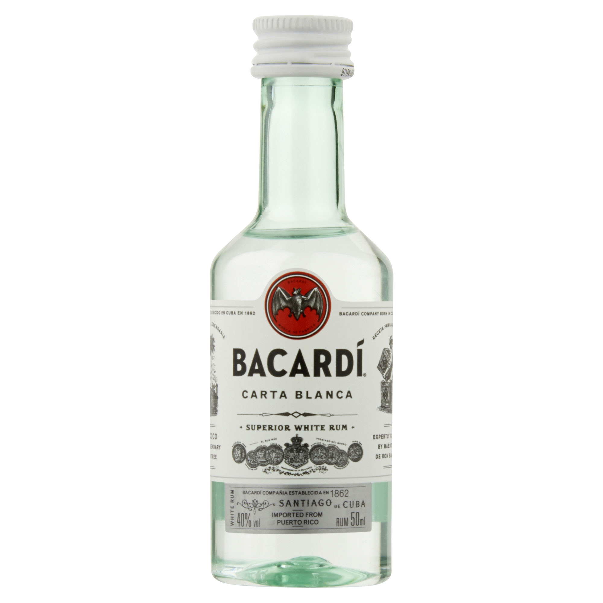 Bacardi Wit pet mini Tray 10x5 cl 40%