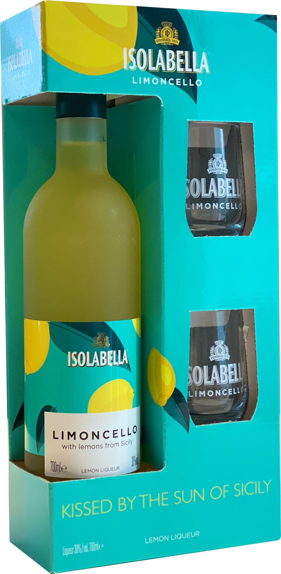 Isolabella Limoncello + 2 glazen Fles 70 cl 30%