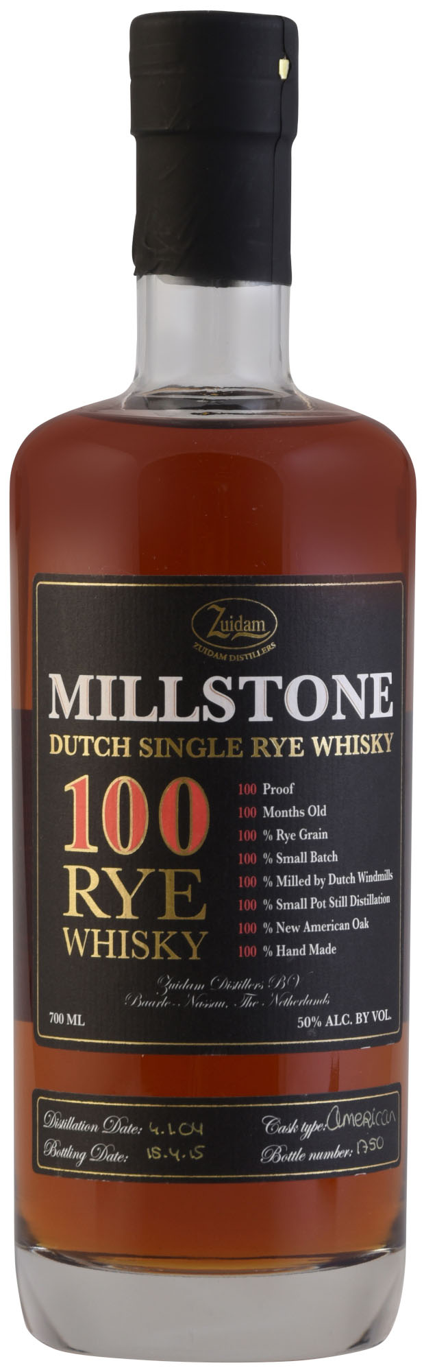 Zuidam Millstone Whisky Rye 100 Fles 70 cl 50%