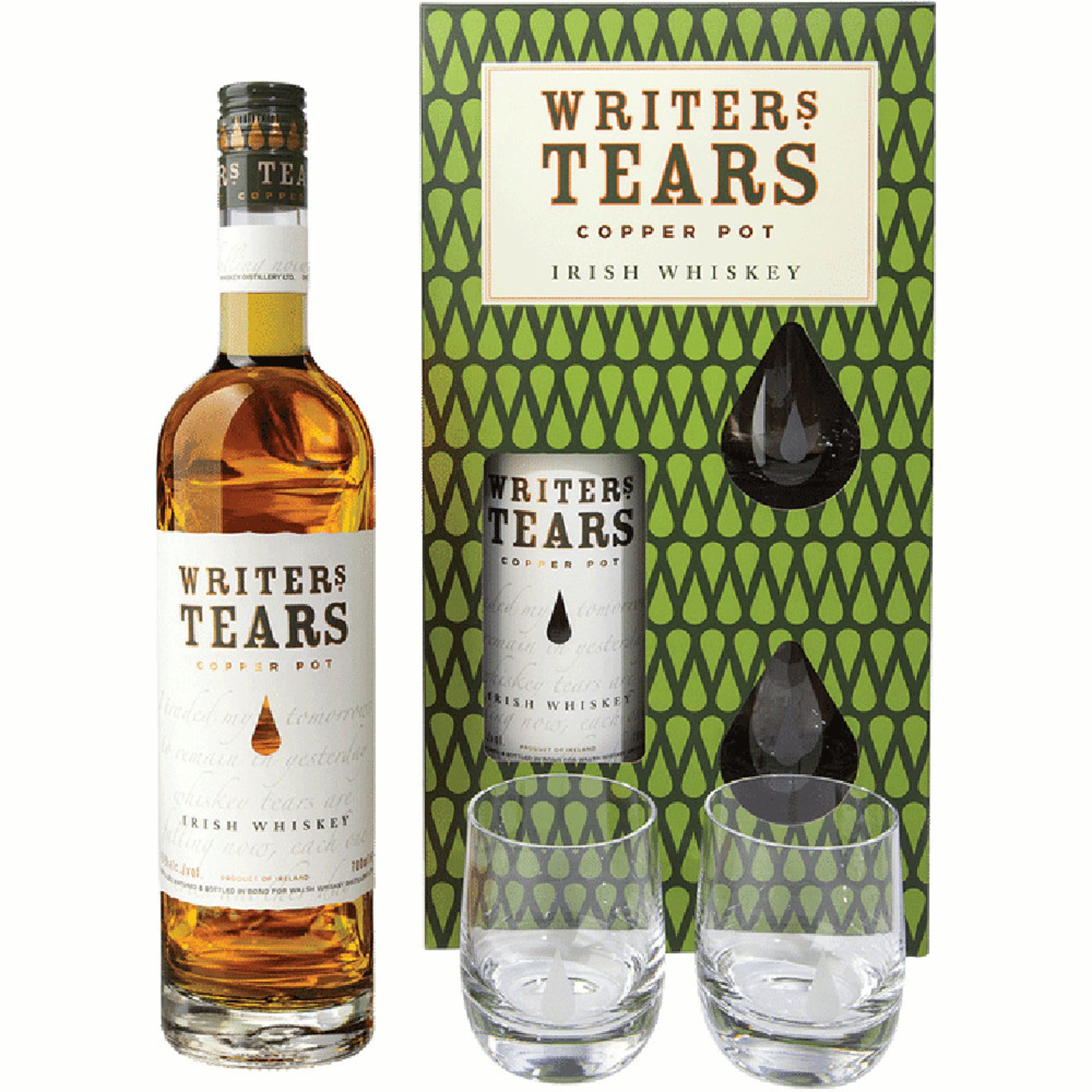 Writers Tears Copper Pot +2 glazen Fles 70 cl 40%