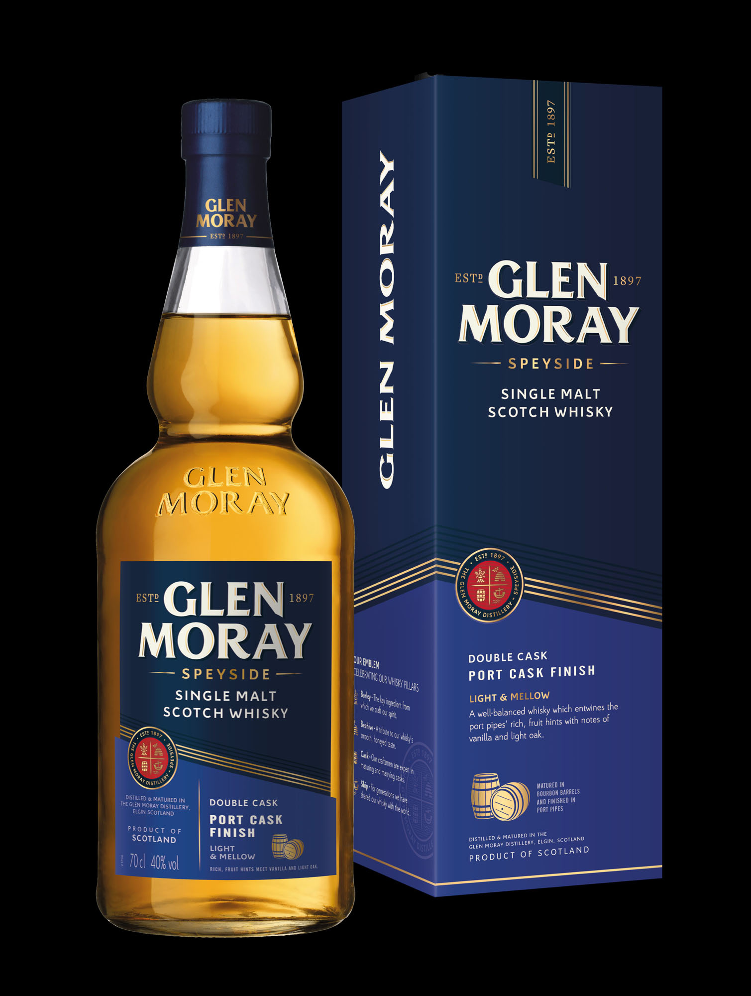 Glen Moray Port Cask Finish Fles 70 cl 40%