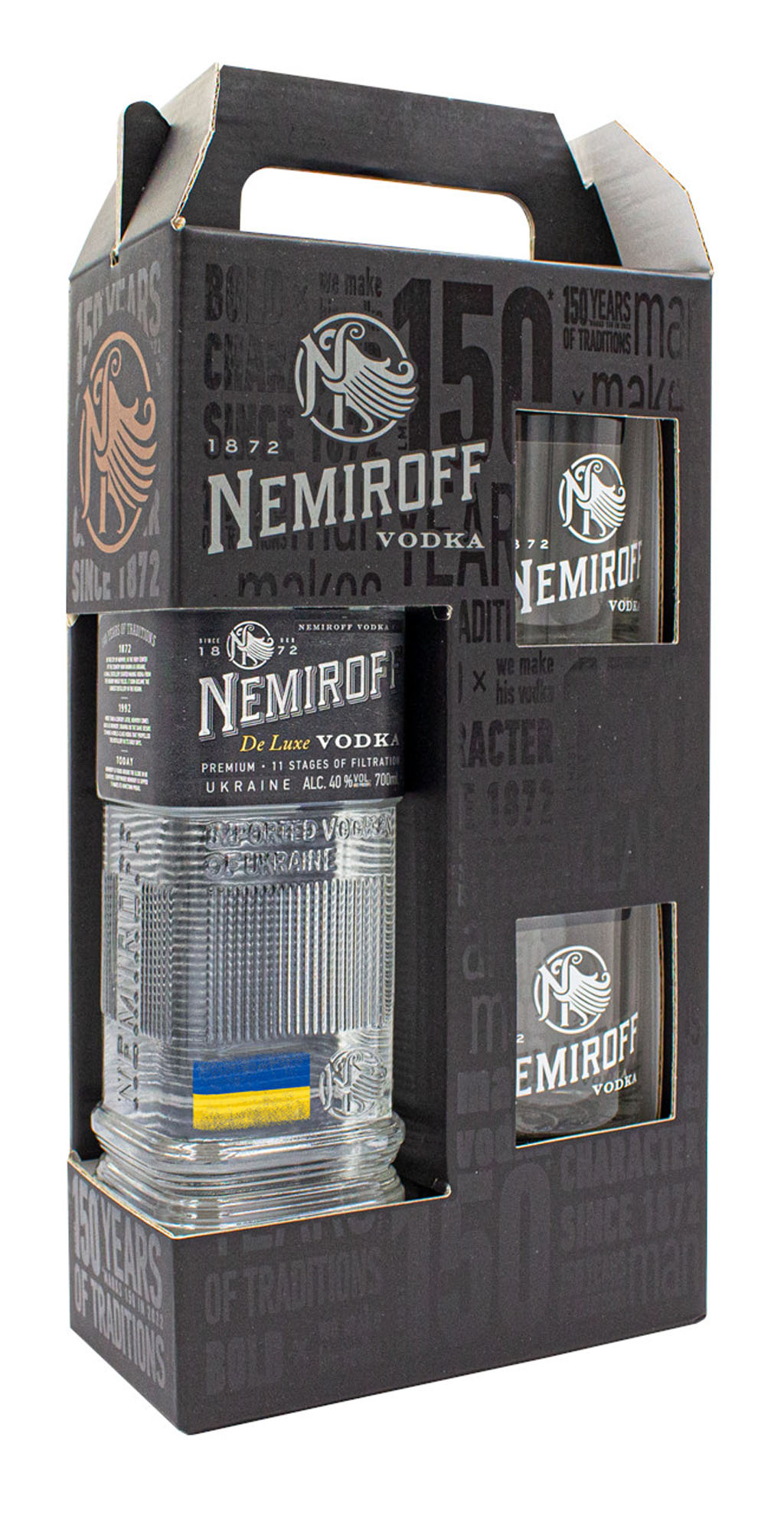 Nemiroff Wodka GV +2glazen Fles 70 cl 40%