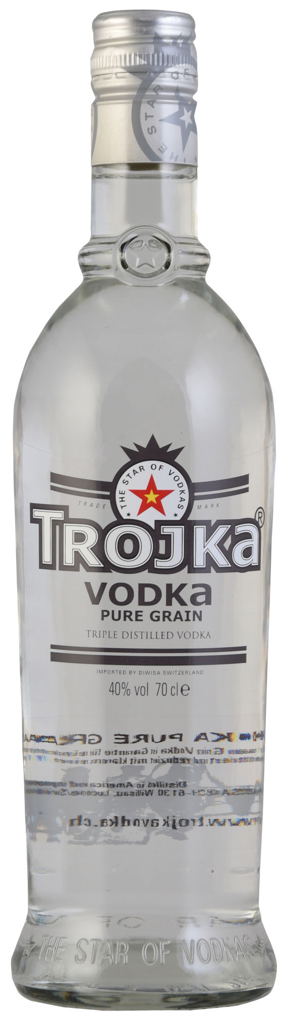 Trojka Wodka Pure Grain Fles 70 cl 40%