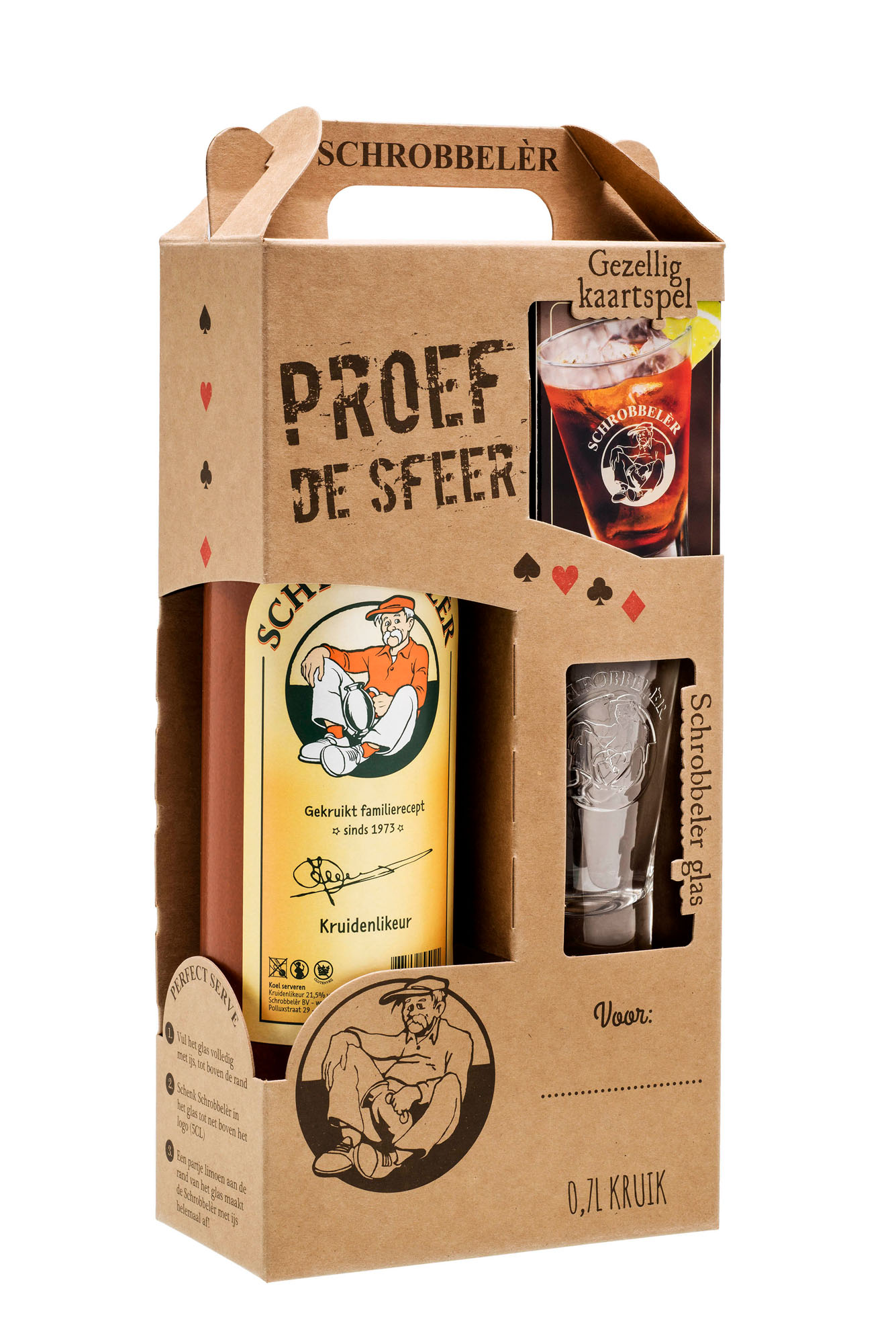 Schrobbeler GV Kaart +glas Fles 70 cl 21,5%