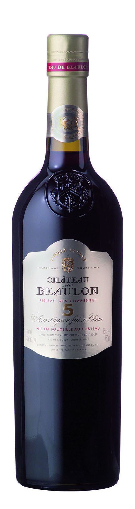 Chateau de Beaulon Pineau des Charentes Rouge 5 ans Fles 75 cl 18%