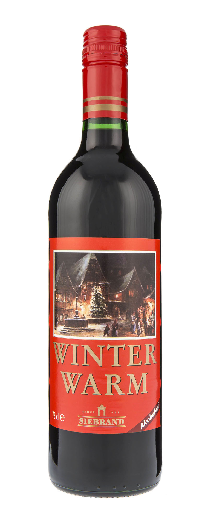 Winterwarm Rood Alcohol Vrij Fles 75 cl