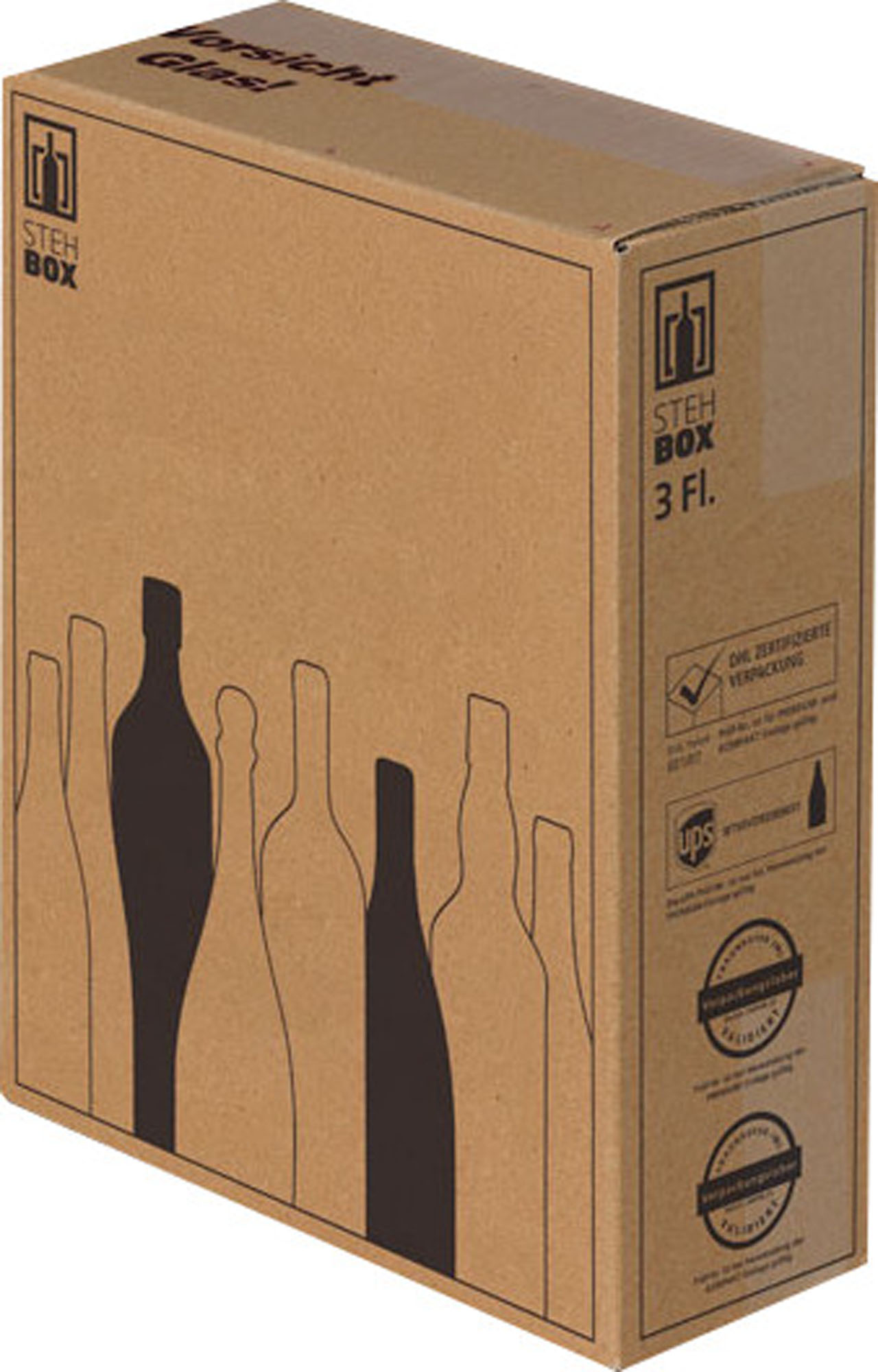 Verzenddoos Stehbox Kompakt + inleg Stuk 3-fles