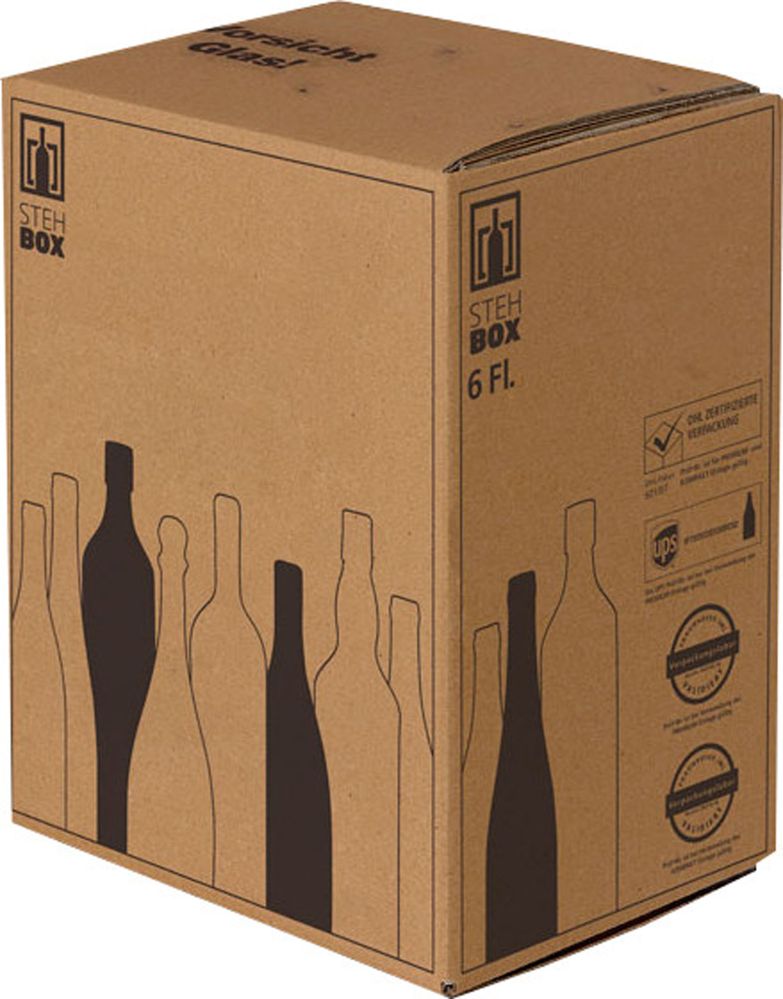 Verzenddoos Stehbox Kompakt + inleg Stuk 6-fles