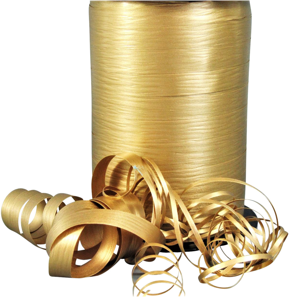 Krullint 10 mm pastel goud Rol 1x250 mtr