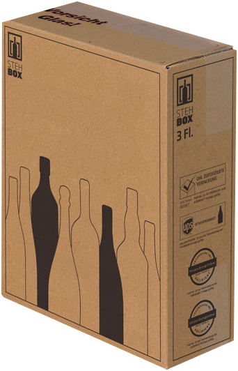 Verzenddoos Stehbox Kompakt + inleg Stuk 3-fles