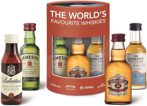 World's Favour Whiskies Fles 4x5 cl 40%