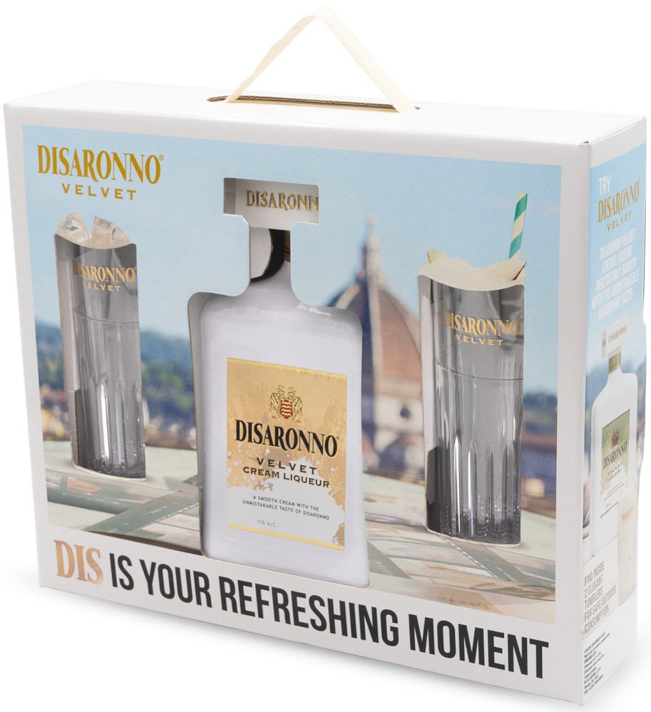 Disaronno Velvet + 2 Batida glazen Fles 70 cl 17%