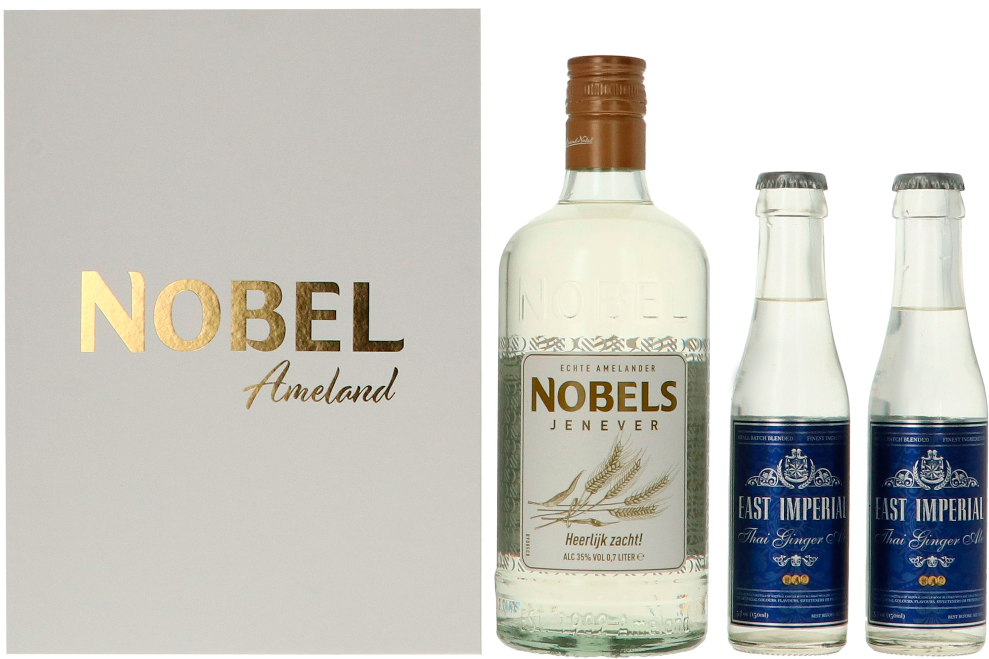 Nobels Jenever GV + Ginger Ale Fles 70 cl 35%