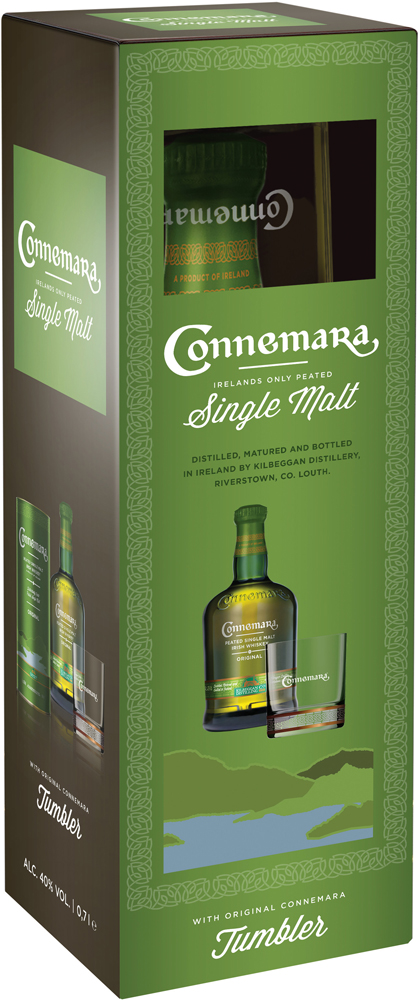 Connemara Irish SM GV +tumbler glas Fles 70 cl 40%