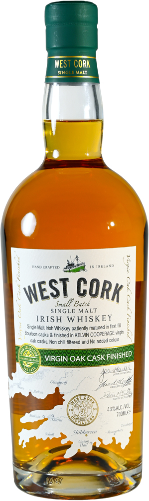 West Cork Irish SM Virgin Oak Cask Fles 70 cl 43%