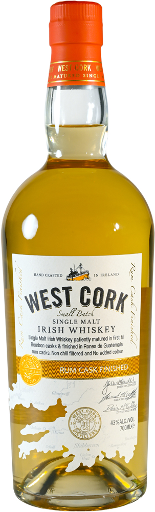 West Cork Irish SM Rum Cask Fles 70 cl 43%