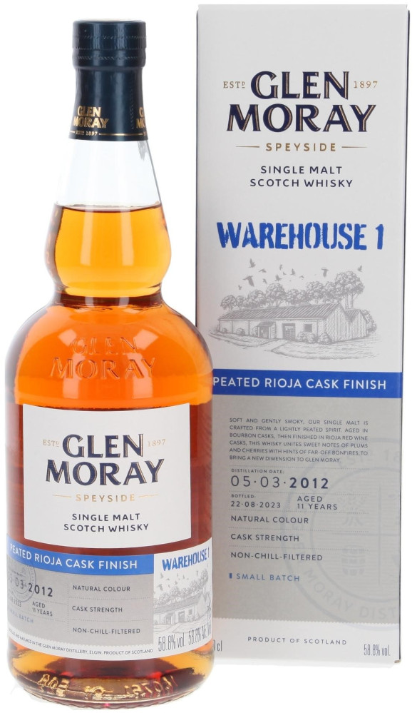 Glen Moray Peated Rioja Cask Fin. Fles 70 cl 58,8%