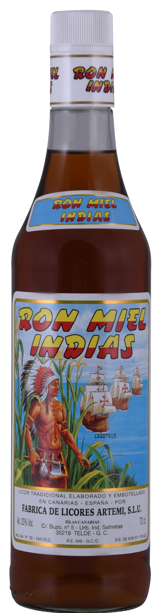 Ron Miel Indias Fles 70 cl 20%