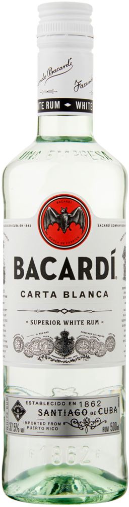 Bacardi Carta Blanca Fles 50 cl 37,5%